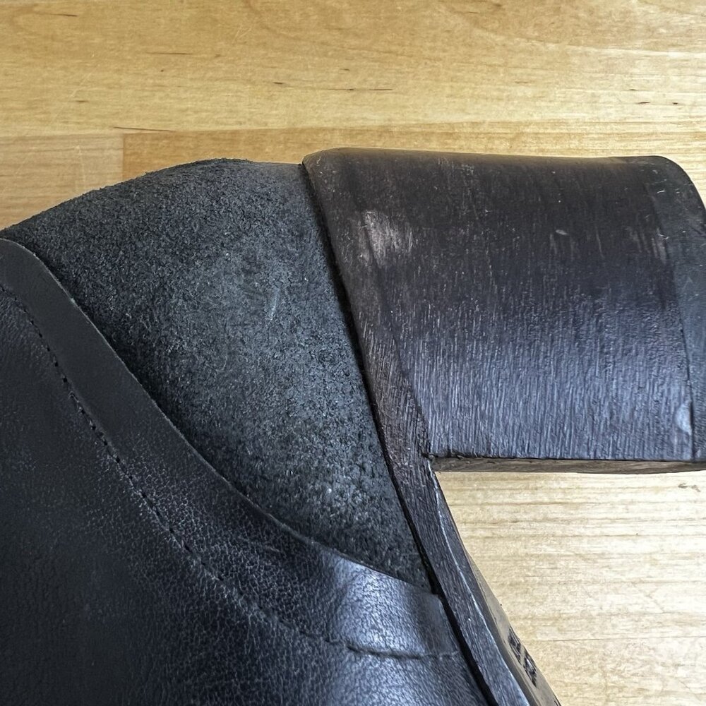 Moma Design Leather Black Ankle Boots Block Heel Made in Italy Size 37 - Picture 8 of 13